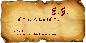 Erőss Zakariás névjegykártya